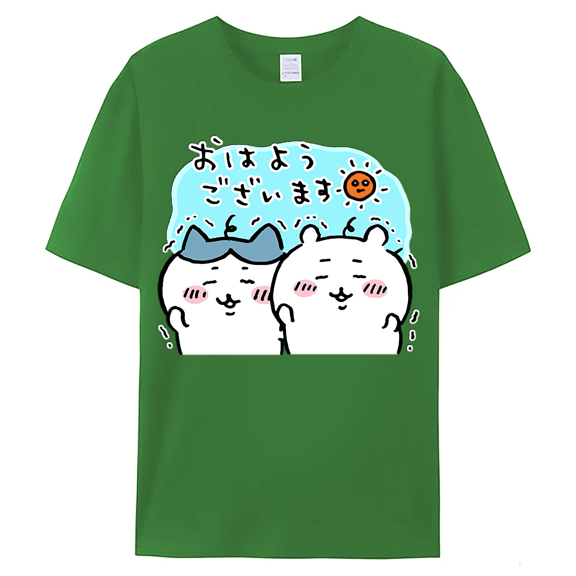（画像用） ちいかわ ハチワレ Chii-kawa hachiware レディースカジュアルプリントTシャツ（綿100％）